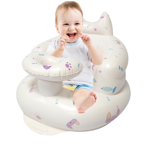 赤ちゃんのためのインフレータブルチェア、赤ちゃんの爆発椅子 | 多機能パターンインフレータブルバックサポートソファ折りたたみ可能 | 3ヶ月以上にわたって床席を吹き飛ばし、外出用のポンプが組み込まれたポータブルベビーラーニングチェア