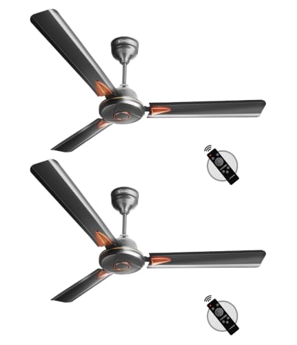 Image of LONGWAY Aero 1200 mm BLDC Ceiling Fan with Remote Control | BEE 5 Star Rated Energy Efficient | Ultra High Speed 3 Blade Anti-Dust Decorative Ceiling Fan (2, Smoked Brown)
