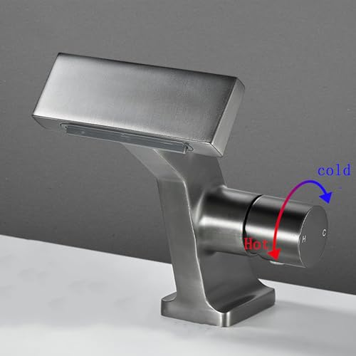 Grifo de cascada dorado con monomando elegante para lavabo de baño de lujo LWX 6