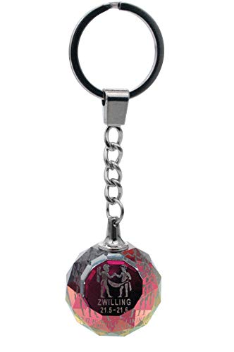 Schlüsselanhänger Sternzeichen Zwilling aus Glas in Geschenkkarton - Anhänger Cover