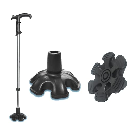 Embouts de Béquille, Embouts de Canne 6 Piliers en Caoutchouc Antidérapant 19 Mm Embouts de Béquille avec pour Bâton de Marche Bâton de Tir, Protecteur de...