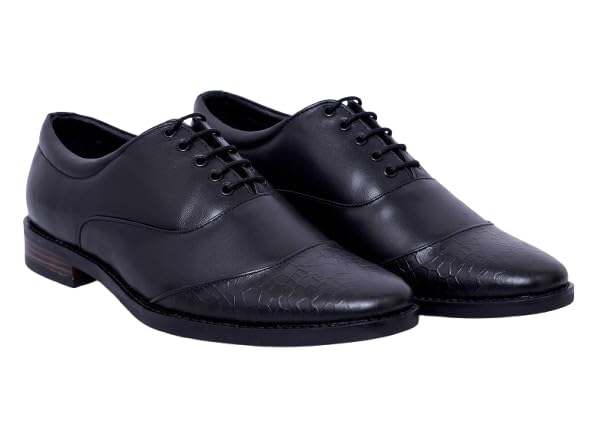 broadx built for real life BROADX Men’s Black Leather Formal Shoes Lace-Up Oxford Cap Toe Shoes for Men Premium Leather Office Business & Wedding Shoes-8002-picture-46