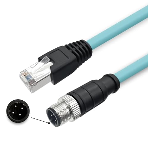 Câble Ethernet M12 Code D mâle vers RJ45 mâle Cat7 anti-interférence de 1m