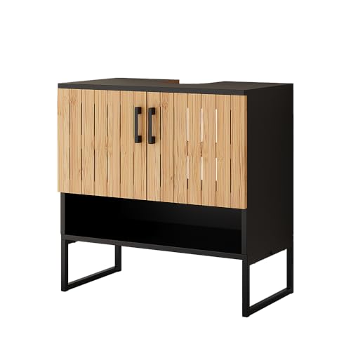 Vicco Waschbeckenunterschrank Bambus Vayra 60x66x33 cm - Unterschrank...