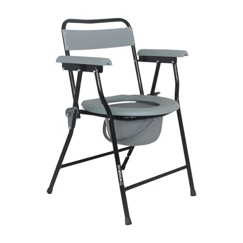 Chaise percée portable et légère Bm Médical avec grand seau 7L