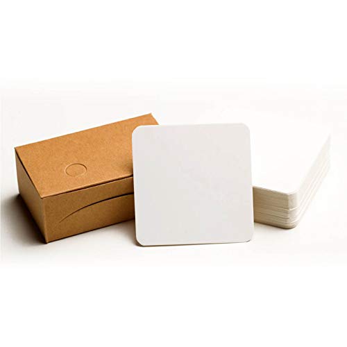 GAKA 2.75 x 2.75 inch White Square Cardstock Thick Card Stock Paper Note Paper Business Blank Cards for DIY Gifts(100 Pcs)