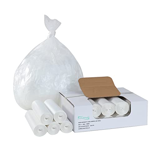 Typlastics 40-45 Gallon Clear Trash Can Liners - 40" X 48" - Hd Garbage Bags - Case Of 250 #TOP6