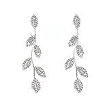 Wedding Earrings for Brides、Bridal Bridesmaid Earrings for Wedding Crystal Cubic Zirconia Bridal Dr