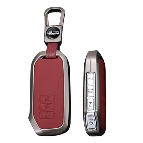 Coque de protection de clé en cuir rouge idéale pour votre SUV KIA Telluride ou Sorento