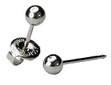 Generic Long Post 14kt White Gold 4mm Round Ball Studs Ear Piercing Earrings System 75