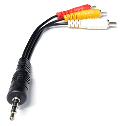 DRUT 25cm short 3.5mm 4 Pole Jack Plug to 3 x RCA Phono Composite Audio Video AV AUX Lead Cable 0.8ft - Image 4