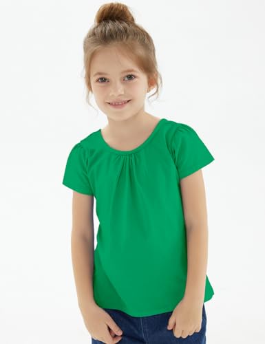 Image of Noomelfish Girls Criss Cross Back T-Shirts Short Puff Sleeve Tee Tops (5-12 Years)