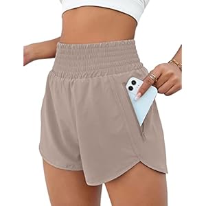 BMJL Women’s Athletic Shorts High Waisted Running Shorts Pocket Sporty Shorts Gym Elastic Workout Shorts