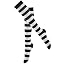 1 Pair-black and White Stripes