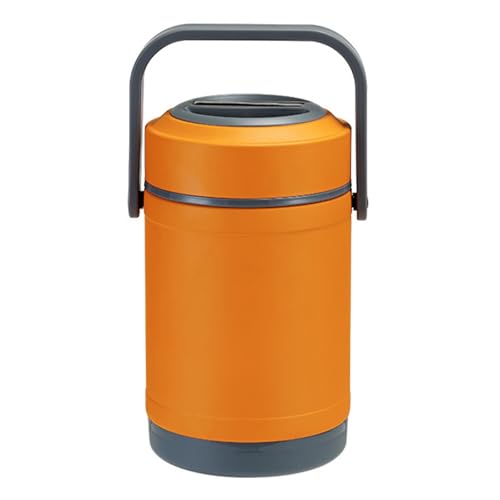 Fiambrera Portátil Con Calefacción, Fiambrera Isotérmica De Acero Inoxidable Para Adultos, Apilable En 3 Niveles, Para Coche, Camión, Trabajo, Viajes(Orange,2L/67OZ)