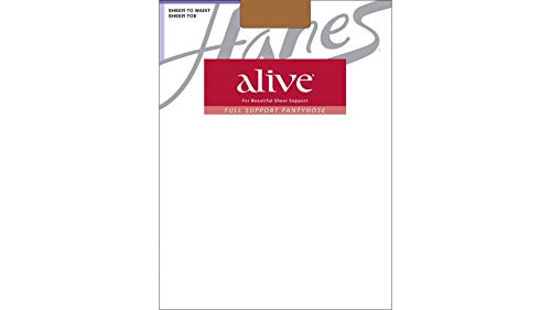 Hanes Alive Pantyhose All Sheer Regular 3-Pack Size A-F Non-Control Top Silky Sheer Knit Versatile Sheer Toe (South Pacific, C)
