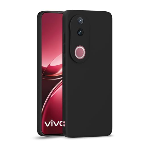 Image of Outlouders Back Cover for iQOO Z10R 5G / Vivo V50 5G / V50e 5G / Vivo T4R 5G | Camera Protection | Durable Soft Matte Silicone Bumper Case (Black)