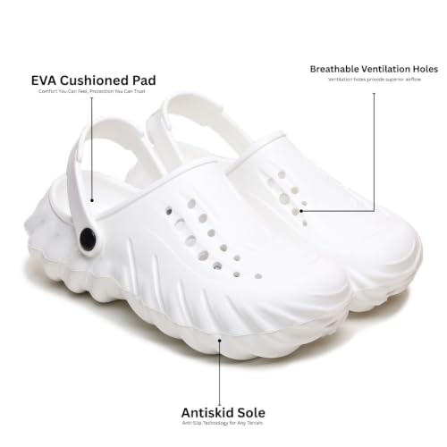 Image of JUSAN Men's Lightweight Comfort Clogs | Soft Cushion Slip-On Garden & Beach Clogs for Men | Breathable Waterproof Sandals with Non-Slip Sole | Casual Outdoor Summer Footwear for Men