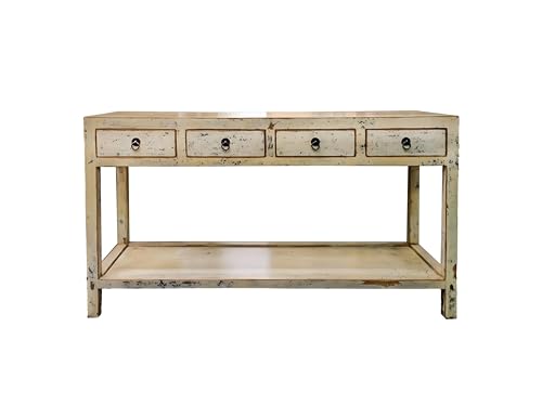 Genérico Aparador de Madera de Olmo Barnizado en Blanco | Elegancia y Funcionalidad en una Sola Pieza | Diseño Versátil y Práctico | Ideal para tu Hogar