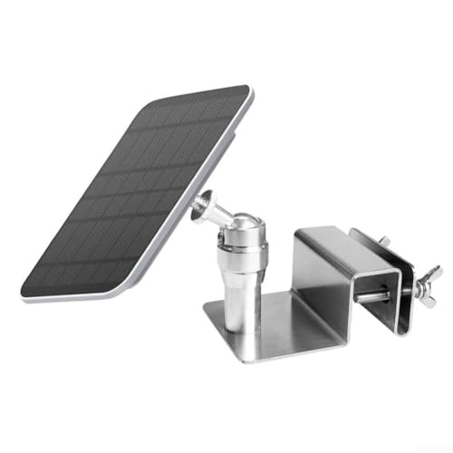 SMZhomeone Support de gouttière pour panneaux solaires Eufy et Arlo sans perçage, angle réglable, support en acier inoxydable pour caméra extérieure