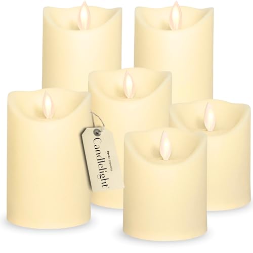 Velas LED de plástico con mecha móvil pack de 6 Candlelight by Fever sin llama