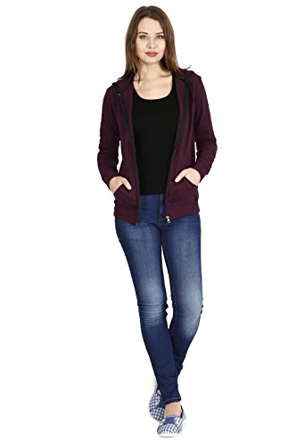 Image of Ideation Women's Cotton Full Zipper Sweatshirt Hoodies with Kangaroo Pocket