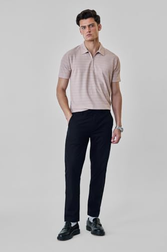 Image of SNITCH Men Chinos | Slim Fit Mid Rise Solid Pattern | Cotton Blend with Medium Stretch & Smooth Texture | Button & Zip Closure for Casual & Street Wear