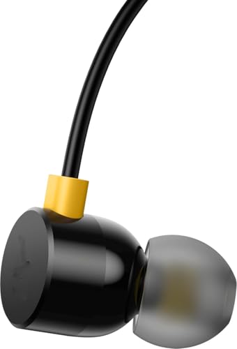 Image of Original in-Ear Compatible with realme Buds 2 Wired in Ear Earphones with Mic (Black)