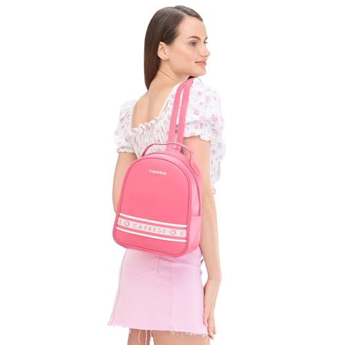 Image of Caprese Trinity Fashion Backpack Medium Fuchsia Solid Women's Bag