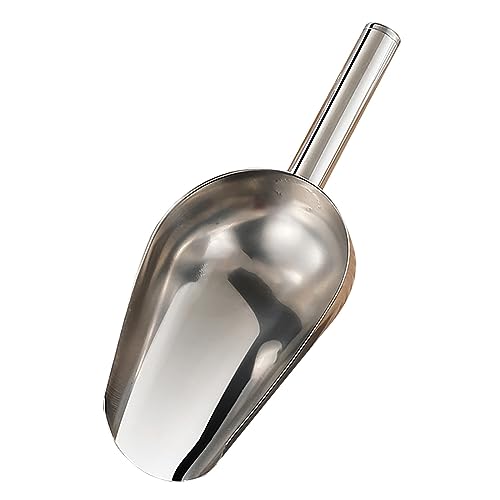 Ice Stainless Ice for Freezer Ice Machine Maker Candy Flour Spoon Shovel Large Round Table Mats 4 (White, 1)