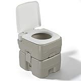 Outvita Outdoor Portable Toilet, 5.3 Gallon Waste Tank Porta Potty with Pressure Pump Double Outlet Leak-proof Clips for Camping Travel RV Boat Truck