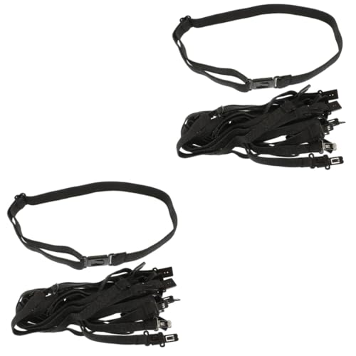 TINEASUR 2sets Men's Solid Bow Tie Elastic Bow Tie Strap Adjustable for Uniform 10pcs*2