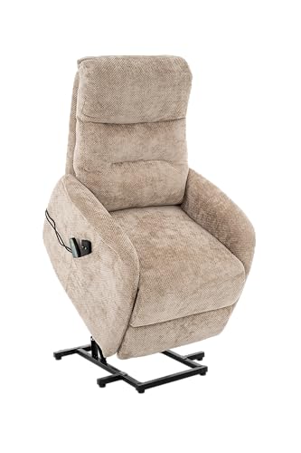 Astan Hogar Sillón Relax con Función Auto Ayuda (Levanta Personas) y reclinación eléctrica. Masaje y Termoterapia, Tapizado en Chenilla, Modelo Alma AH AR10600AR