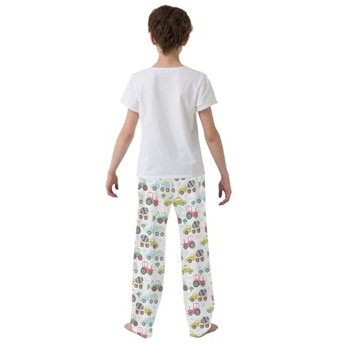 ZZXXB Truck Car Boys Long Pants Soft Trousers Elastic Waist Kids Lounge Bottoms with Pockets S-XL3