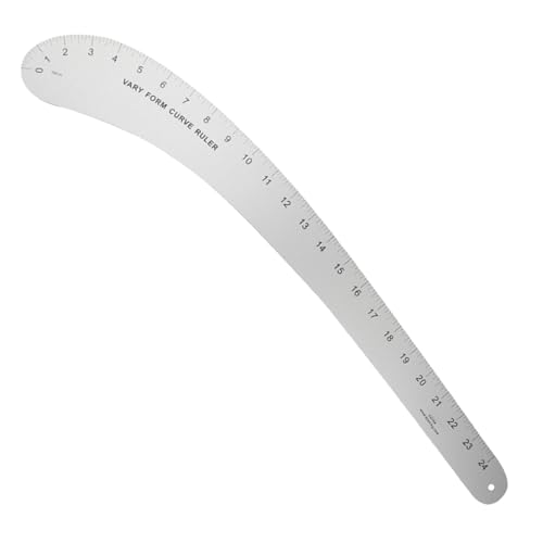 Curved Ruler, Hip Curve Measuring Ruler, 23.03x4.72 inches Professional Aluminum Alloy Tailoring, Quilting Tool for Pattern Drafting, Sewing, and Fashion