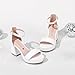 LAURMOSA Flower Girl Shoes Girls Dress Shoes White High Heels for Kids Dressy Sandals Size 4 Ankle Strap Open Toe Chunky White Heel Platform Pumps Wedding Church Party Big Kids Teens (L1038PWhite 4)