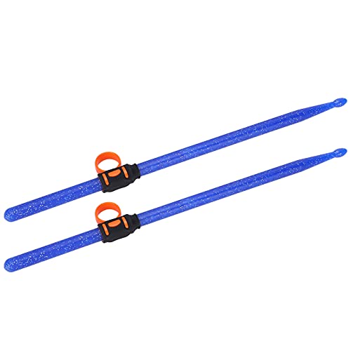 2 piezas de baquetas para batería con fundas de silicona para dedos, para principiantes, accesorios de percusión de plástico miniatura 1