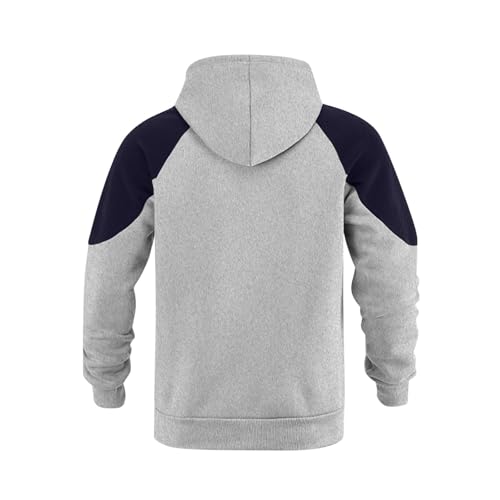 Pullover Hooded for Men Fashion Color Block Fleece Sweatshirt Raglan Sleeve Hoodies with Kangaroo Pocket3