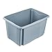 Produktbild keeeper Aufbewahrungsbox mit Dreh-/Stapelsystem, 54,5 x 39 x 29,5 cm, 45 l, Emil Eco Line, Eco Grey