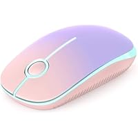 Unipows Wireless Mouse - 2.4G Slim Portable Computer Mouse with Nano Receiver, Less Noise Mobile Optical Mice for Notebook, PC, Laptop, Computer, Mac (Gradient Pink to Purple)