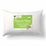 ORGANIC TEXTILES 100% Organic Cotton Pillow with Organic Cotton Cover - GOTS Certified, Adjustable Loft, Cooling and Breathable, Easy Care, Traveling and Long Flights - (Standard) - Pack of 1