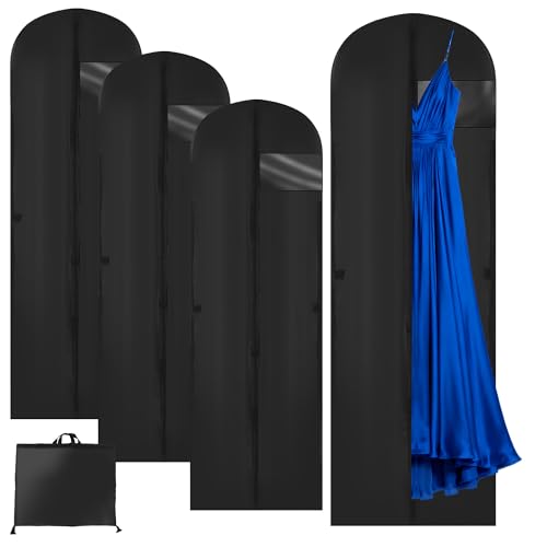 4 Fundas Protectoras Para Trajes, Fundas Premium Con Cremallera, Fundas Para Ropa De Negocios, 180 X 60 Cm, Fundas Para Vestidos, Abrigos Y Trajes De Noche