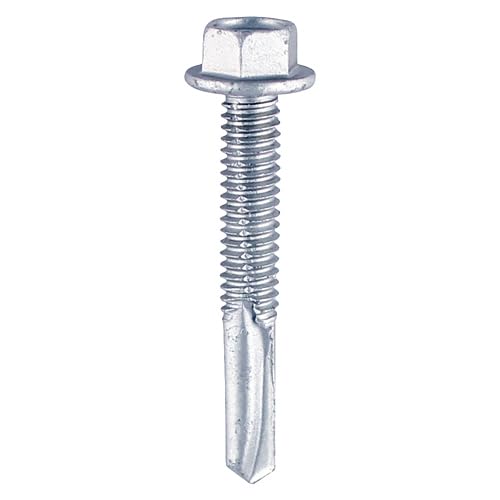 Timco - Metal Construction Heavy Section Screws - Hex - Self-Drilling - Zinc (Size 5.5 x 38-100 Pieces)