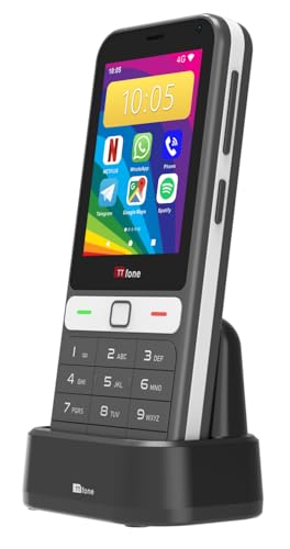 TTfone TT280 – Téléphone à Barrette 4G Dual SIM Simple avec Android, écran Tactile de 2,8