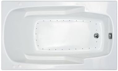 3660E Anguilla 60" x 23" Rectangular Bathtub Drain Location: Right, Finish: White, Trim Finish: Polished Chrome