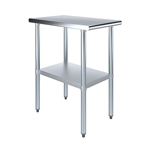 Amgood Stainless Steel Work Table With Undershelf | Kitchen Island Food Prep | Laundry Garage Utility Bench | Nsf Certified (18" Long X 30" Deep) #TOP13