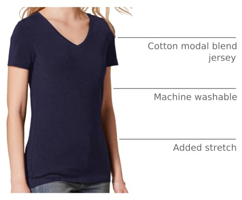 Image of Amazon Essentials Women's Regular-Fit Short-Sleeve V-Neck T-Shirt