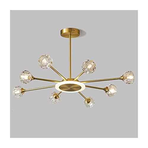 Grand lustre en cristal vintage doré 88x37cm pour plafonds de salon et chambre
