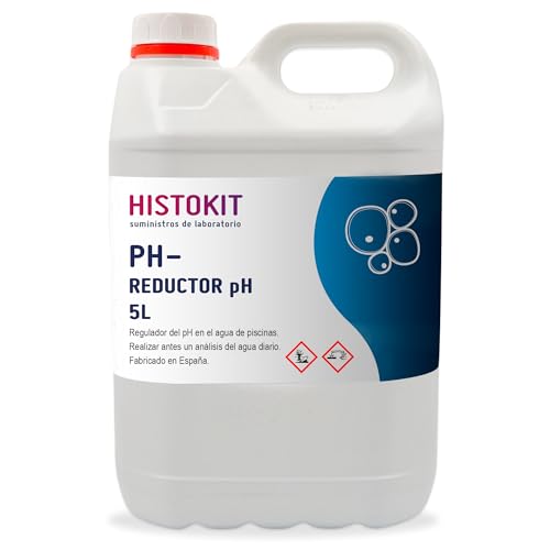 Reductor de pH para Piscinas HISTOKIT – Bajador de pH Líquido para Agua de Piscina – Regulador de Acidez y Controlador de pH – Garrafa 5L