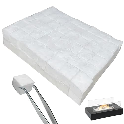 PRITOK 96-Piece Ceramic Wool Sponge for Bioethanol Fireplaces: 2x2x2cm Ceramic Wool Wick Replacement Fiber Wick, Extend Fire Life and Burn Time for Indoor Tabletop Fire Pits and Fireplaces